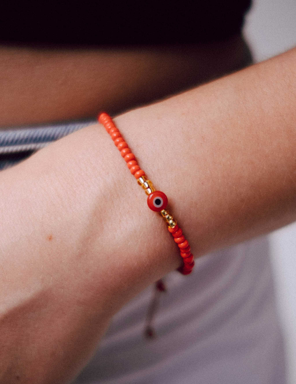 Evil Eye Bracelet Seed Bead Red – Luca Love Bracelets