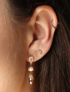Pearl Glass Drop Earrings