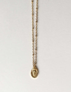 Kids Guadalupe necklace on rhodium chain with small pendant