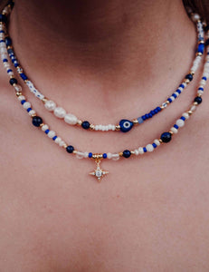 Tigers Eye Blue Star Necklace